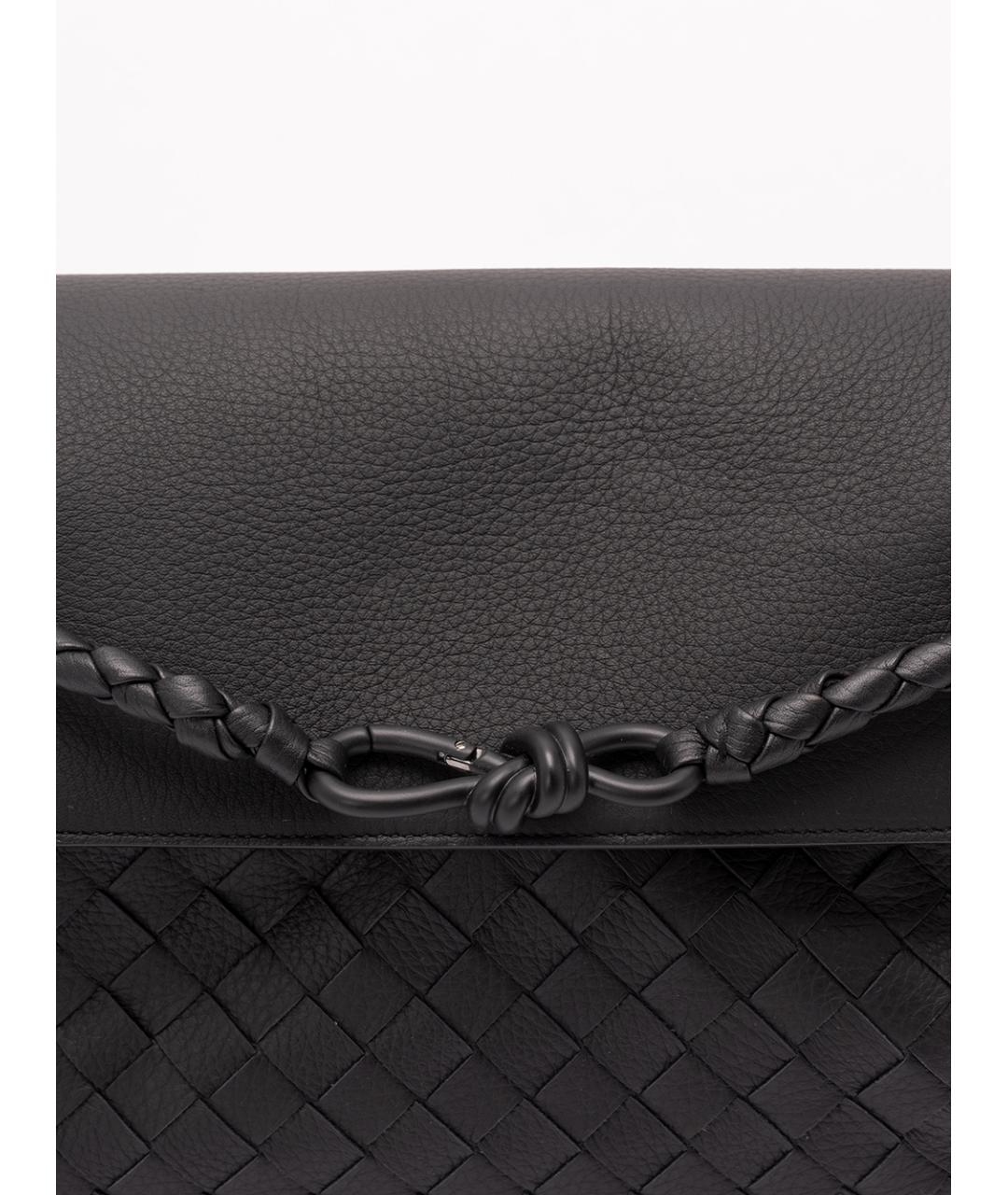 BOTTEGA VENETA Черная кожаная сумка на плечо, фото 4