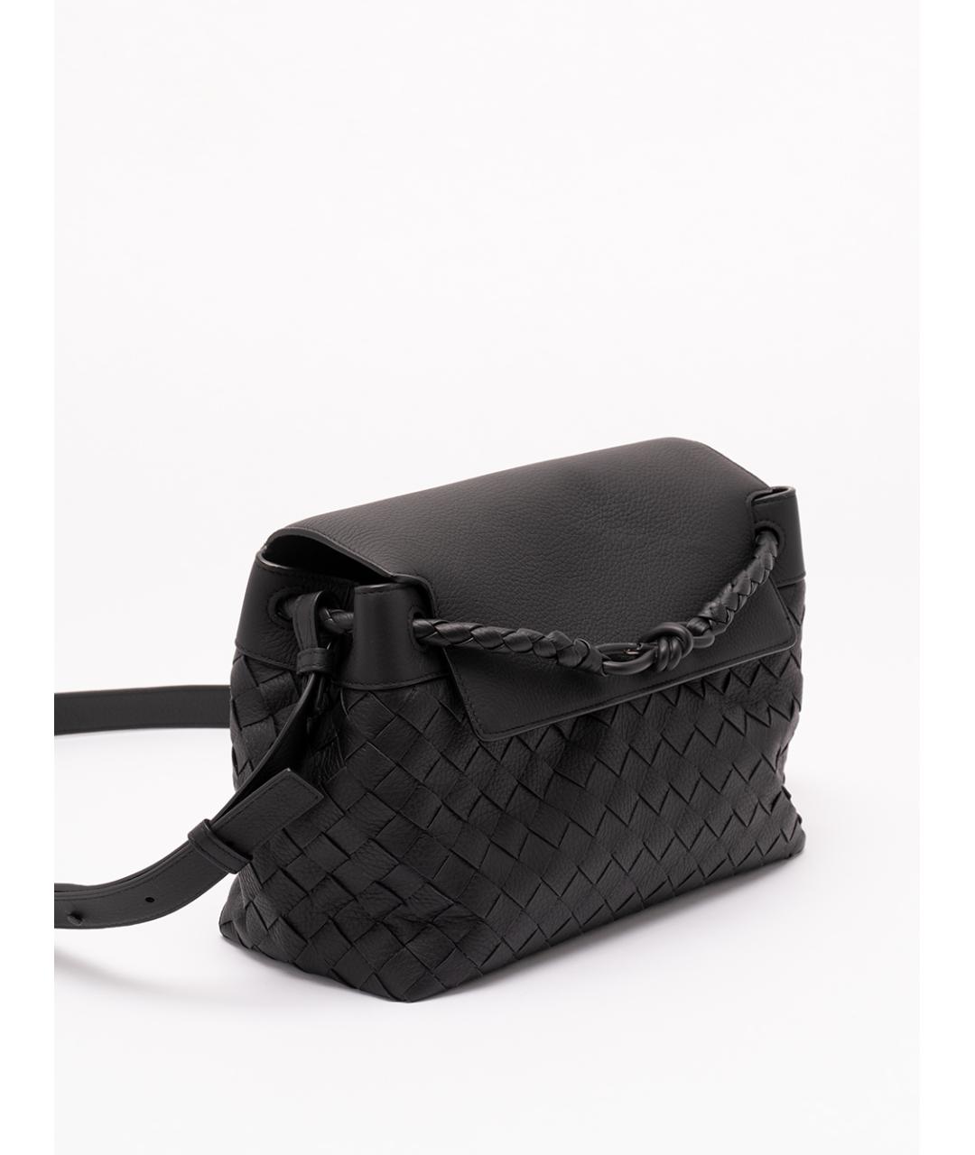 BOTTEGA VENETA Черная кожаная сумка на плечо, фото 3