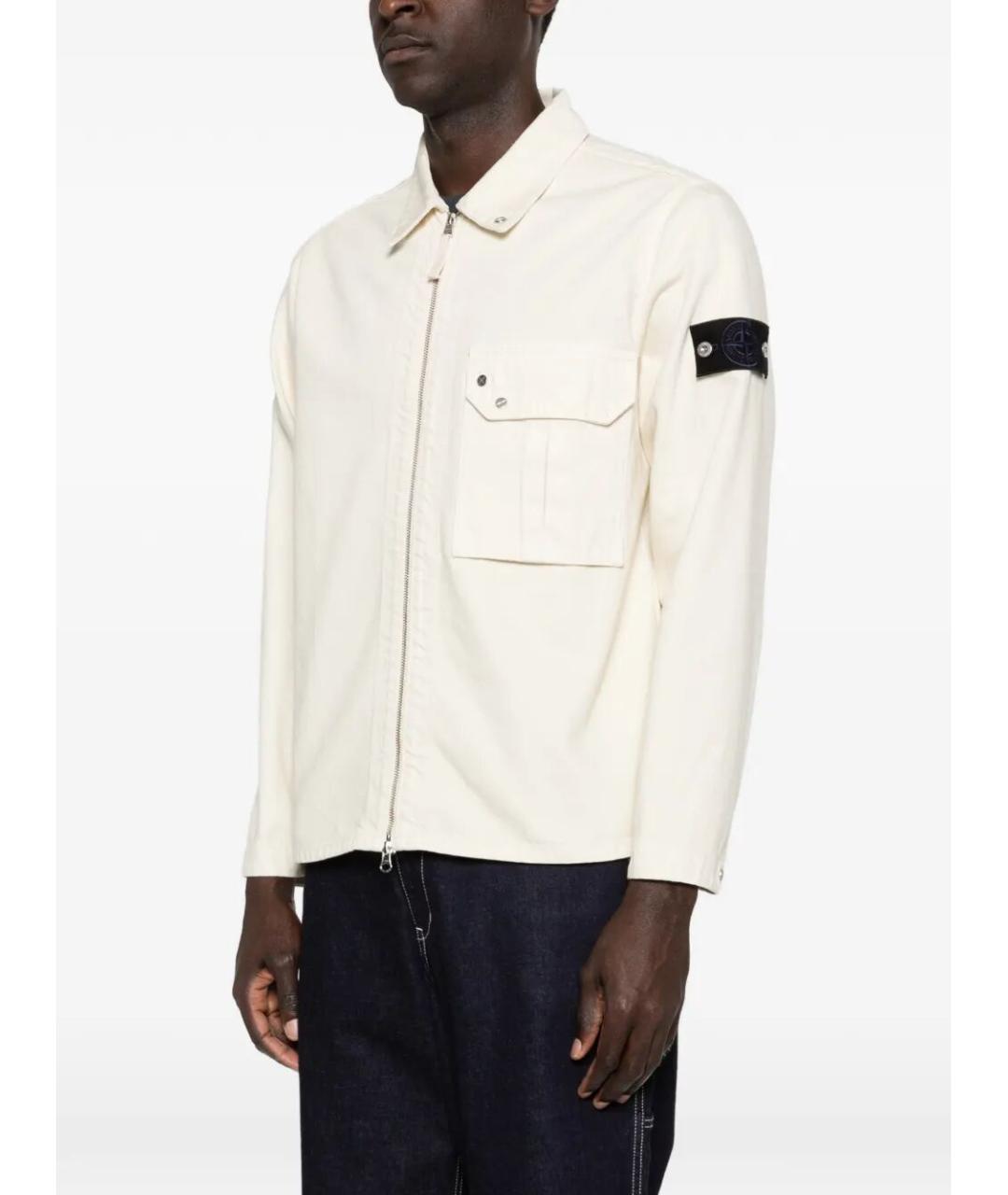 STONE ISLAND Бежевая хлопковая кэжуал рубашка, фото 4