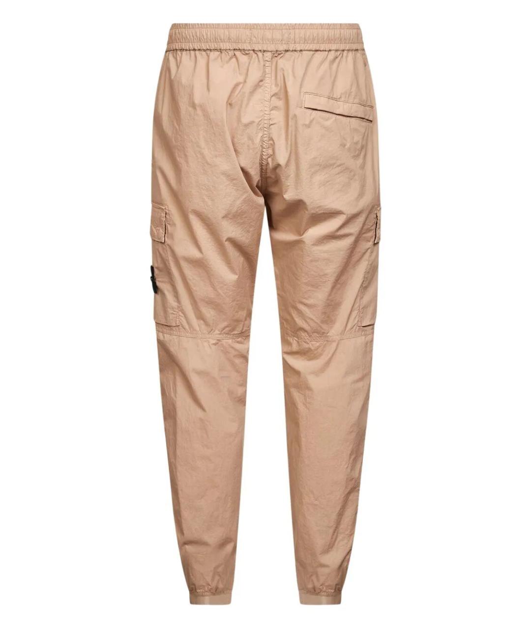 STONE ISLAND Бежевые хлопковые повседневные брюки, фото 2
