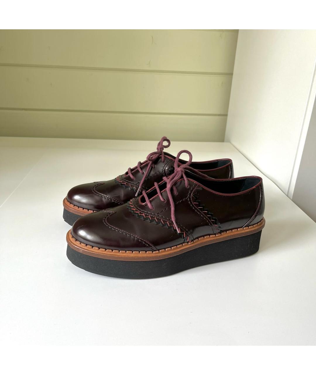 TOD'S Бордовые брогги и оксфорды из лакированной кожи, фото 2