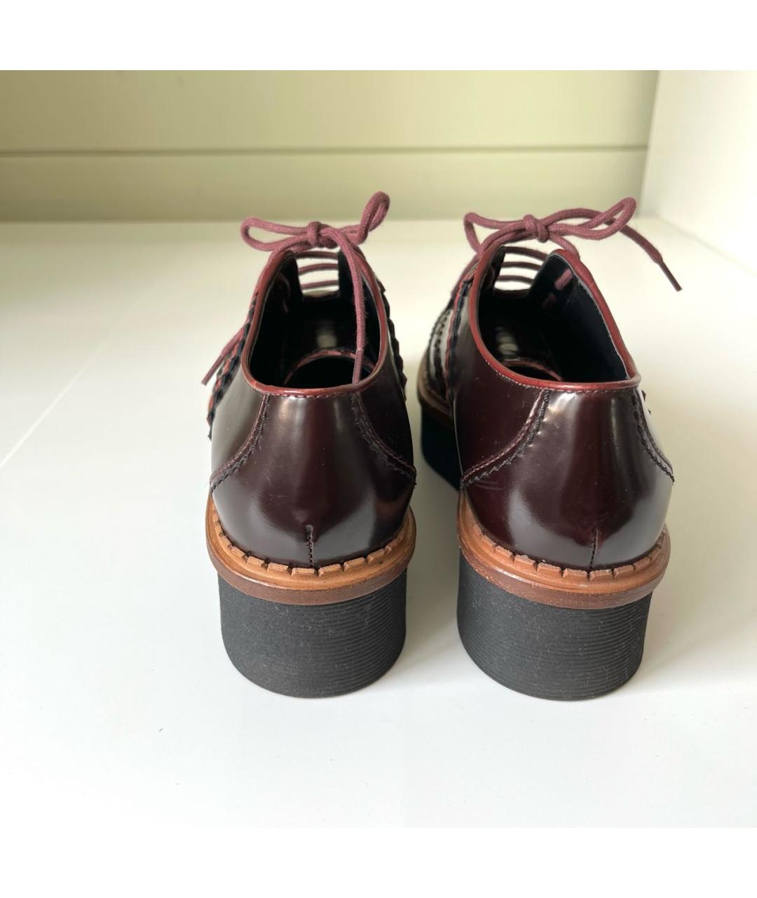 TOD'S Бордовые брогги и оксфорды из лакированной кожи, фото 4