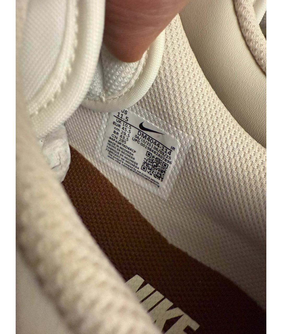 NIKE Бежевые кожаные низкие кроссовки / кеды, фото 8