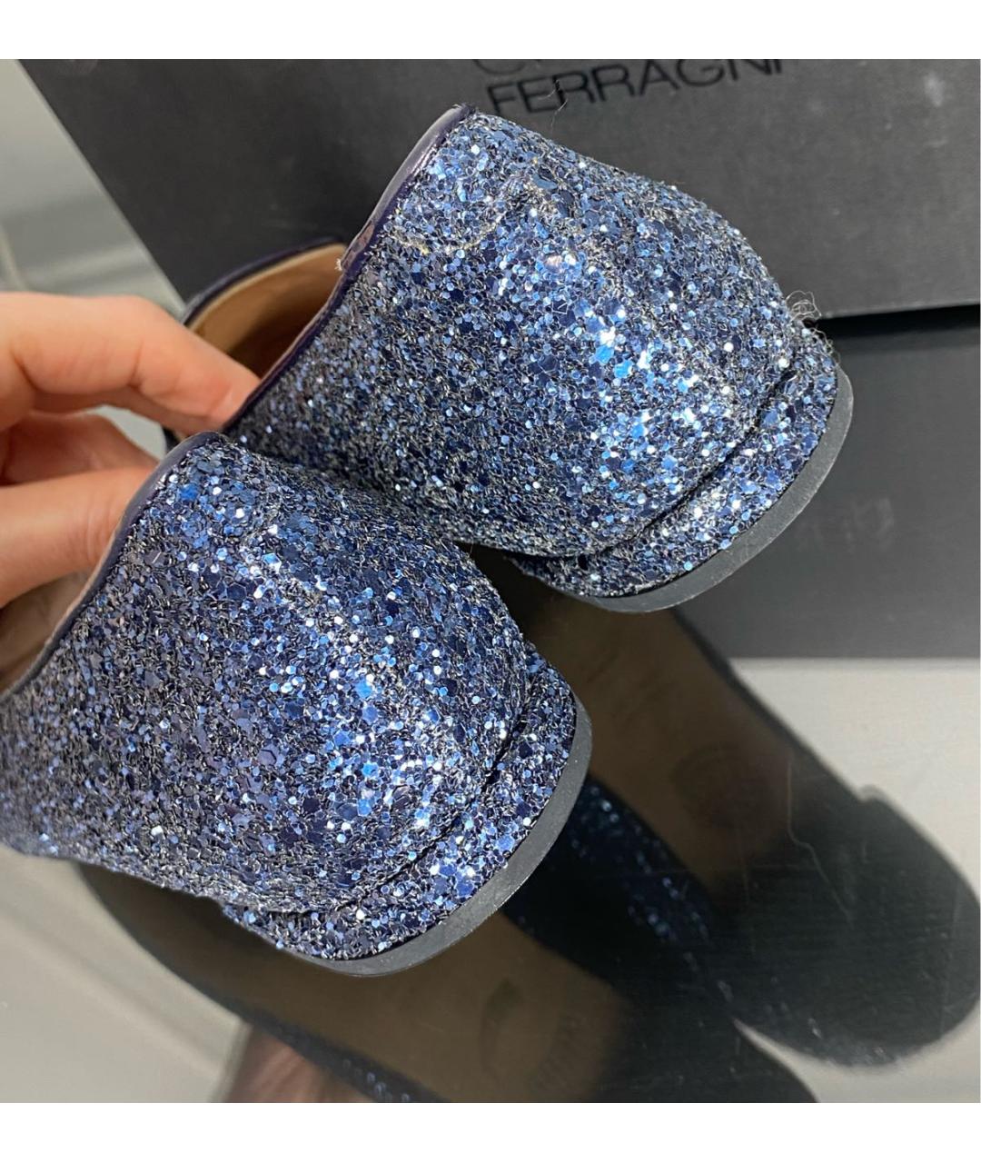 CHIARA FERRAGNI Темно-синие кожаные туфли, фото 4