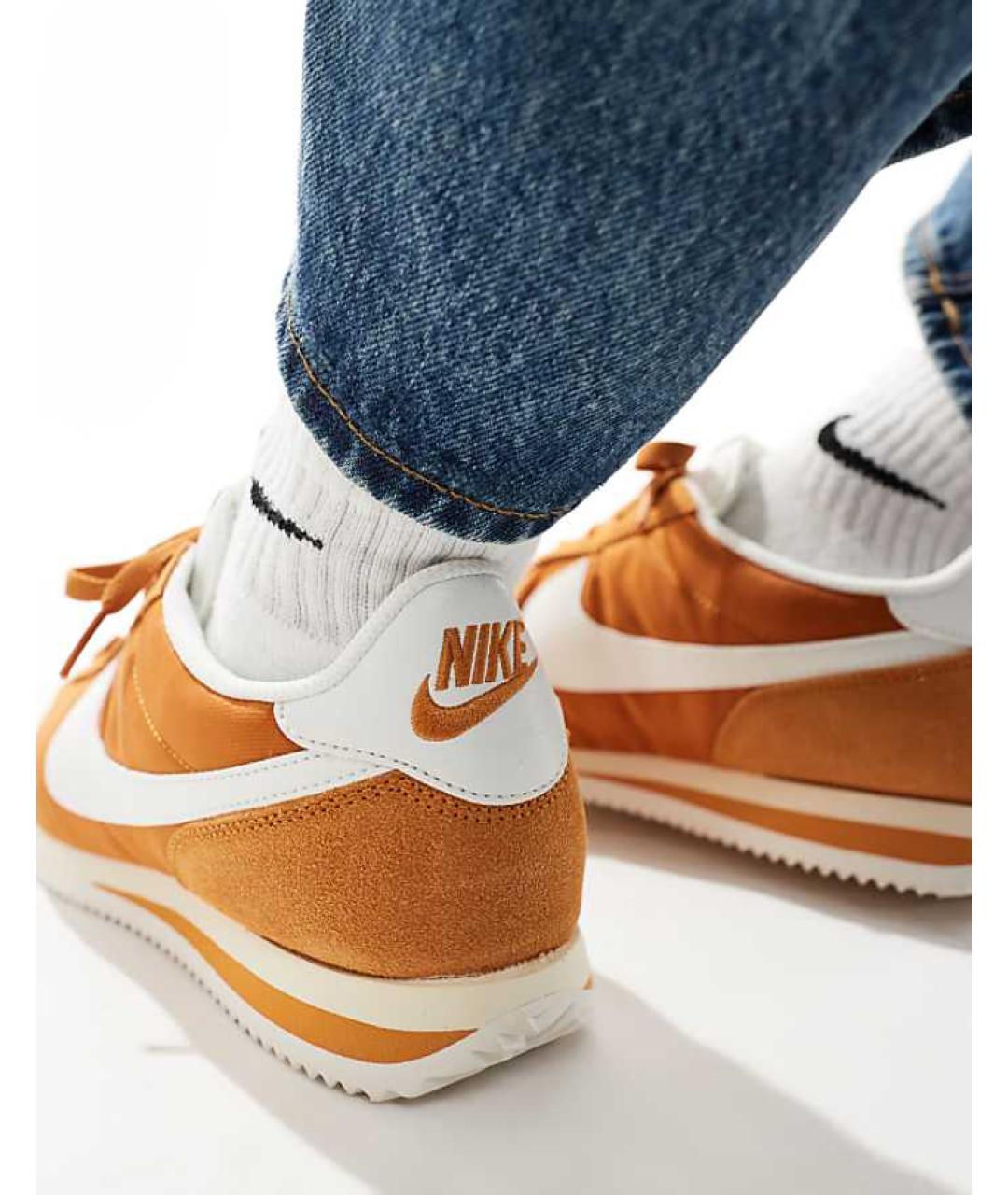 NIKE Оранжевое текстильные низкие кроссовки / кеды, фото 3