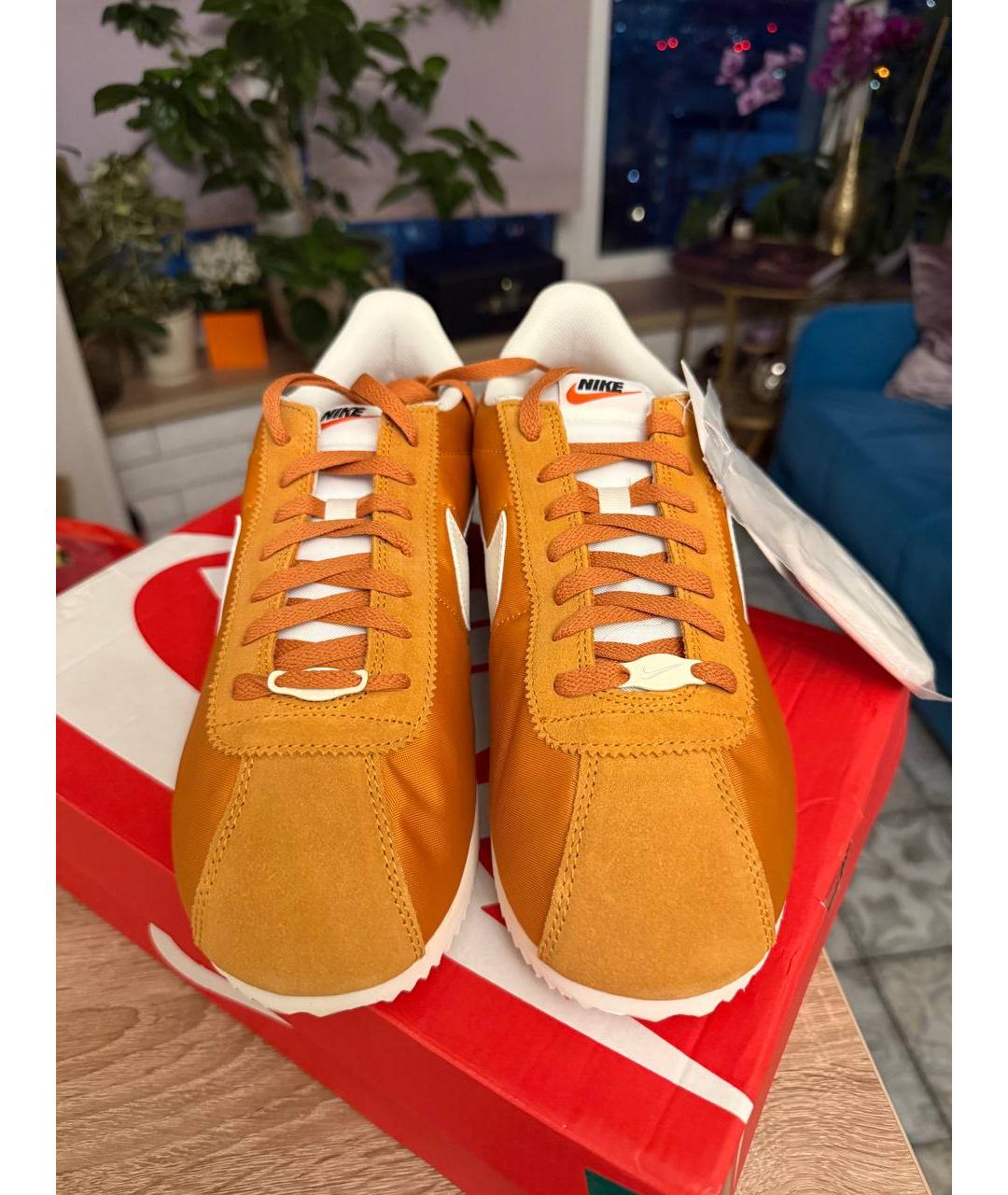 NIKE Оранжевое текстильные низкие кроссовки / кеды, фото 5