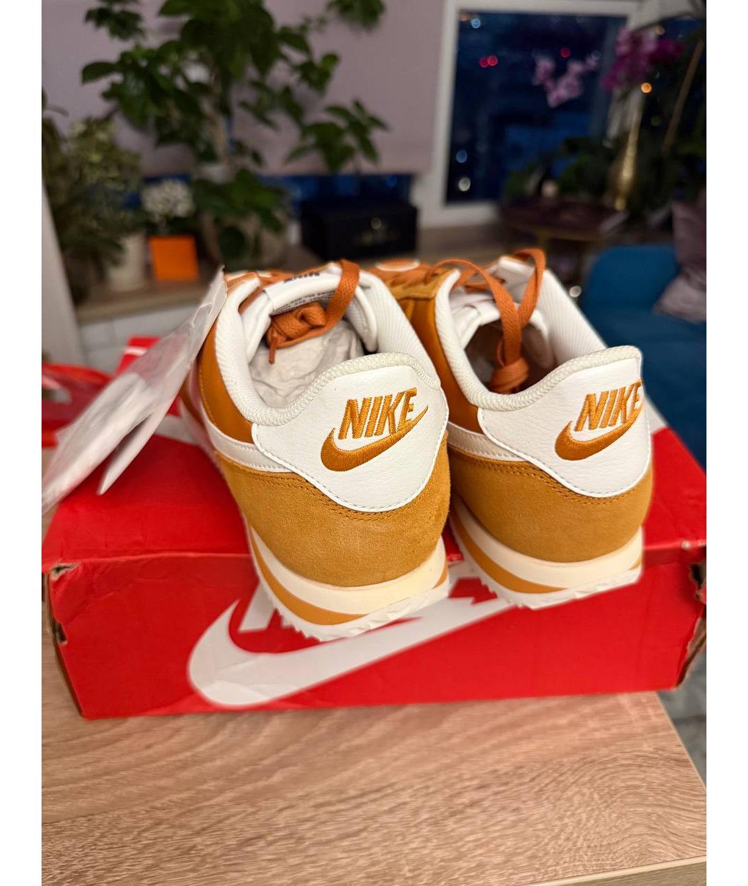 NIKE Оранжевое текстильные низкие кроссовки / кеды, фото 6