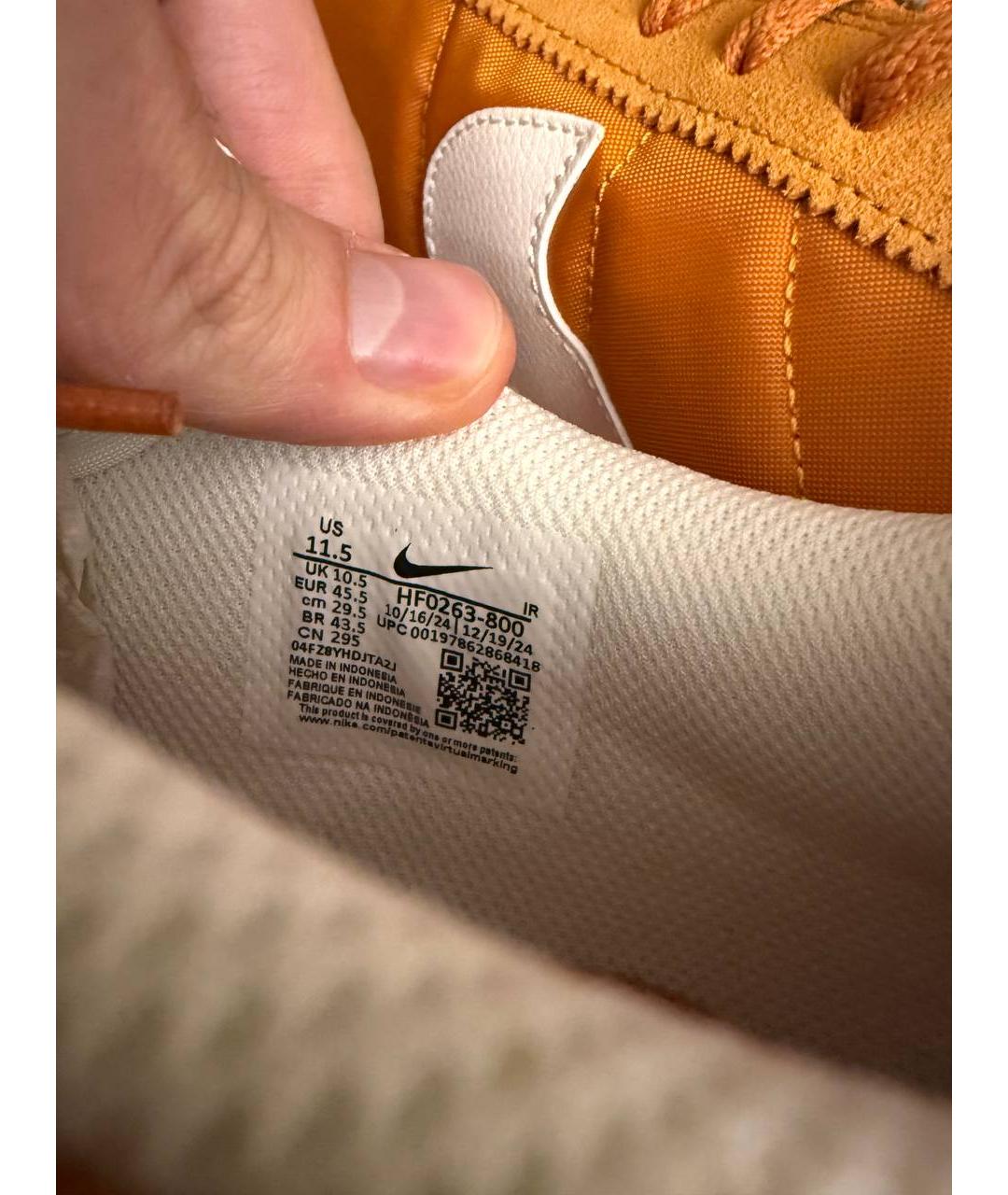 NIKE Оранжевое текстильные низкие кроссовки / кеды, фото 7