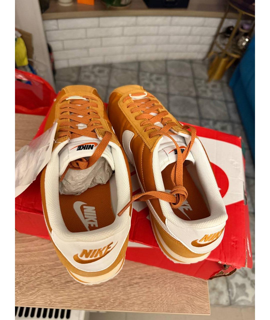NIKE Оранжевое текстильные низкие кроссовки / кеды, фото 8