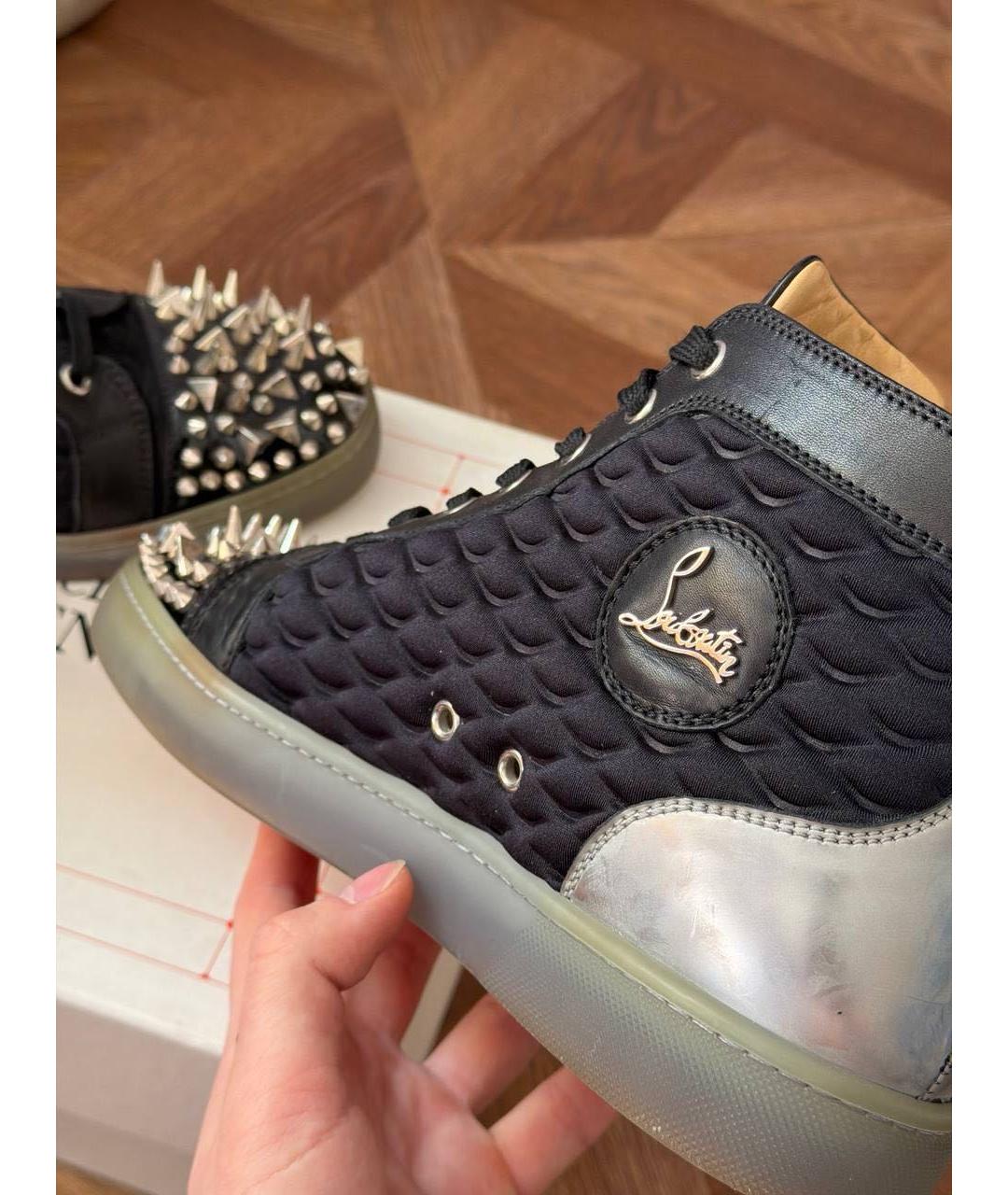 CHRISTIAN LOUBOUTIN Серые высокие кроссовки / кеды, фото 4