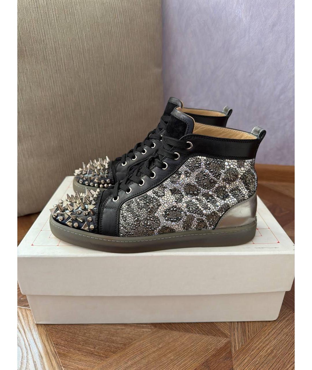 CHRISTIAN LOUBOUTIN Серые высокие кроссовки / кеды, фото 5