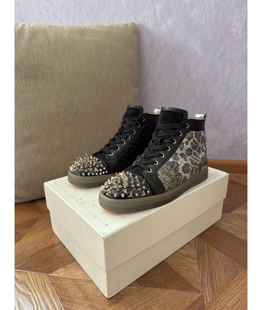CHRISTIAN LOUBOUTIN Серые высокие кроссовки / кеды, фото 3