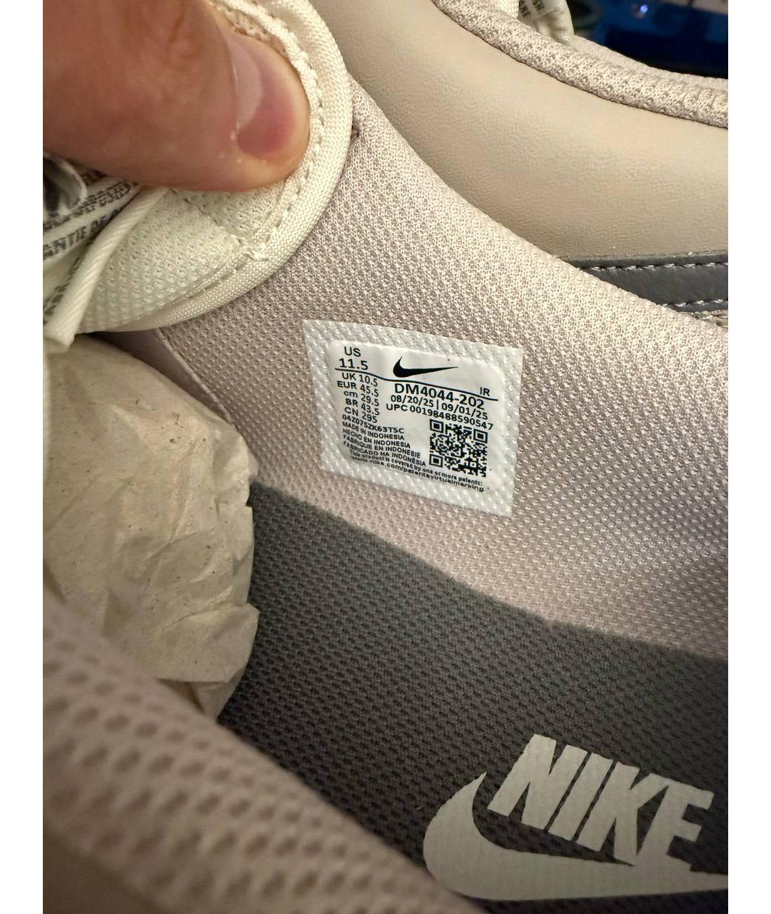 NIKE Серые кожаные низкие кроссовки / кеды, фото 5