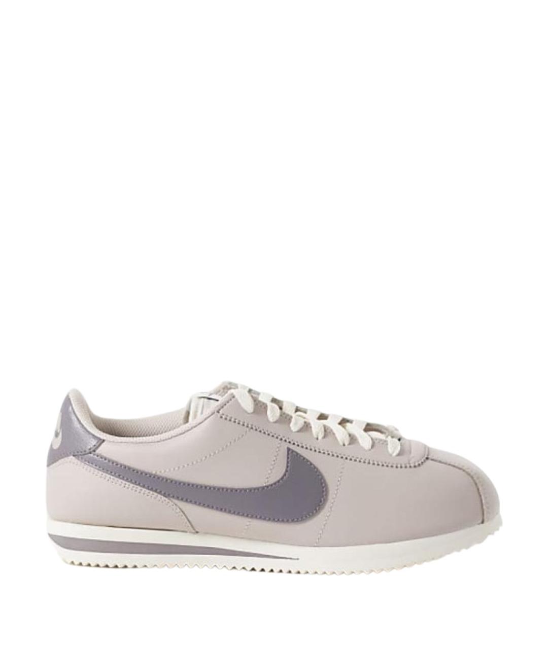 NIKE Серые кожаные низкие кроссовки / кеды, фото 1