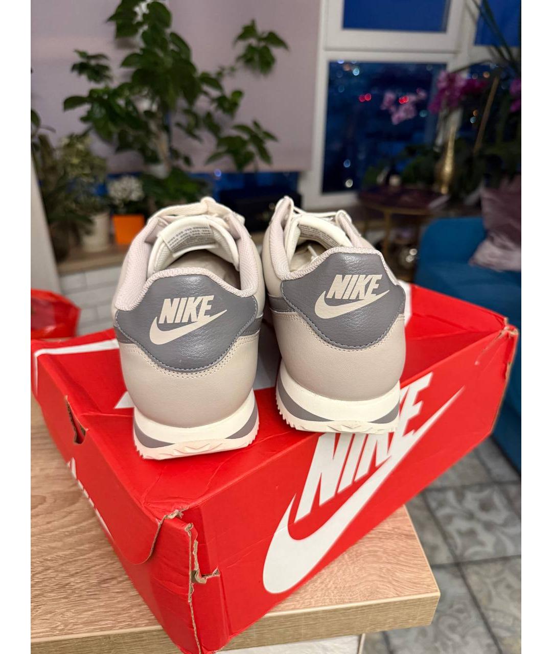 NIKE Серые кожаные низкие кроссовки / кеды, фото 6