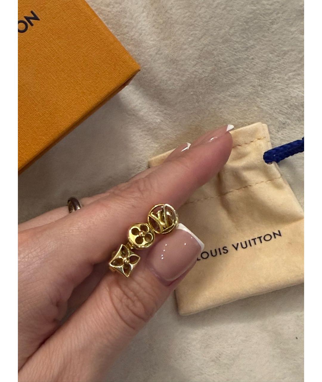 LOUIS VUITTON Золотые металлические серьги, фото 2