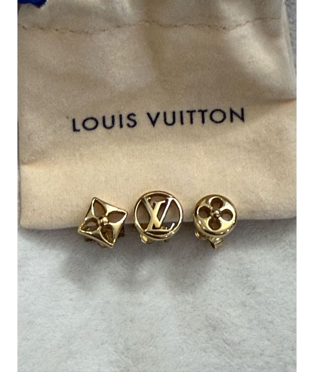 LOUIS VUITTON Золотые металлические серьги, фото 6