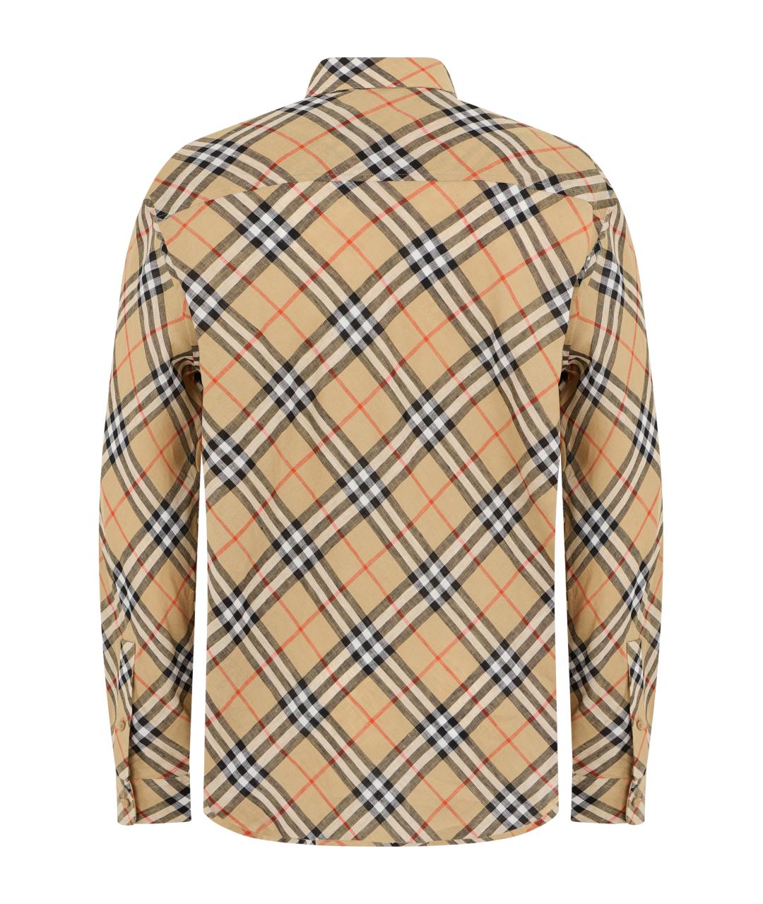 BURBERRY Бежевая льняная кэжуал рубашка, фото 2