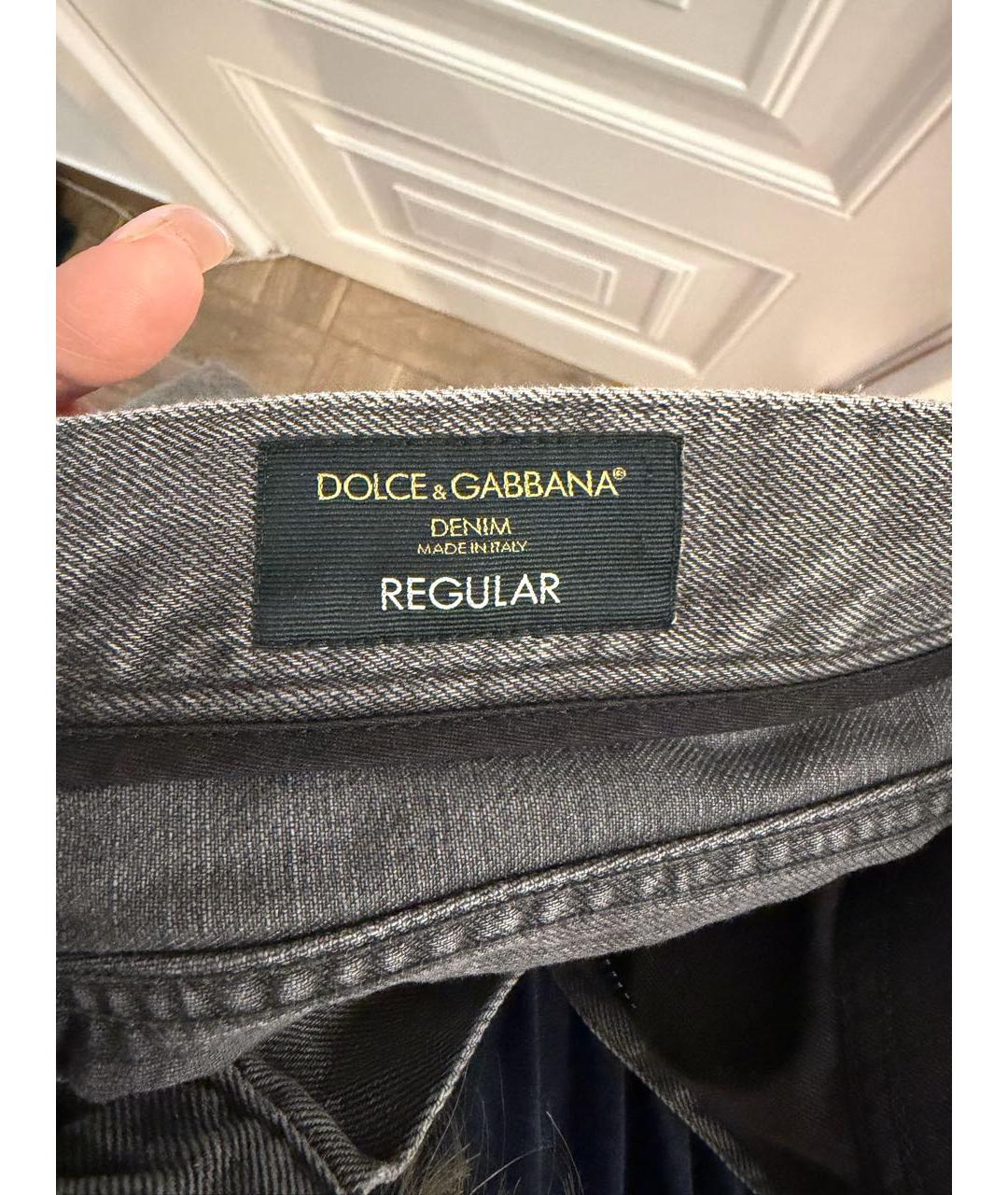 DOLCE&GABBANA Серые хлопковые джинсы скинни, фото 3