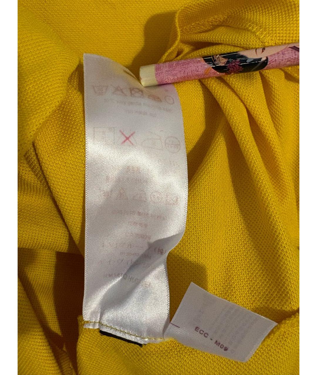LOUIS VUITTON Желтое хлопковое поло с коротким рукавом, фото 7