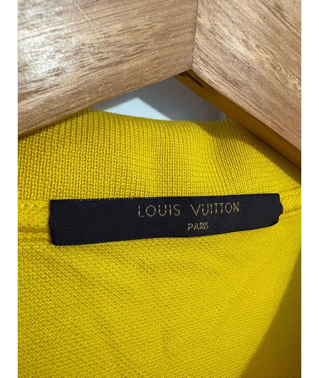 LOUIS VUITTON Желтое хлопковое поло с коротким рукавом, фото 3