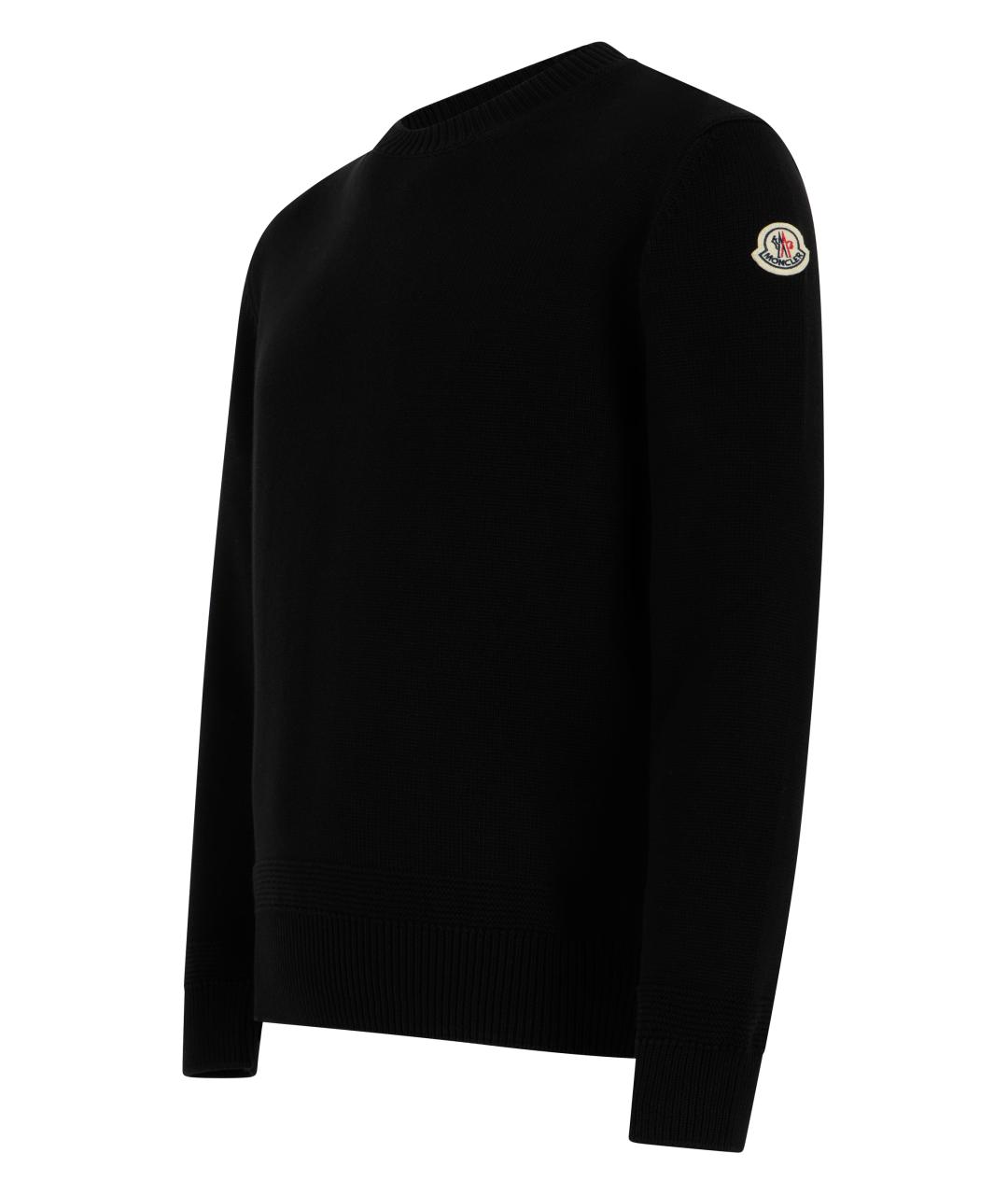 MONCLER Черный хлопковый джемпер / свитер, фото 3