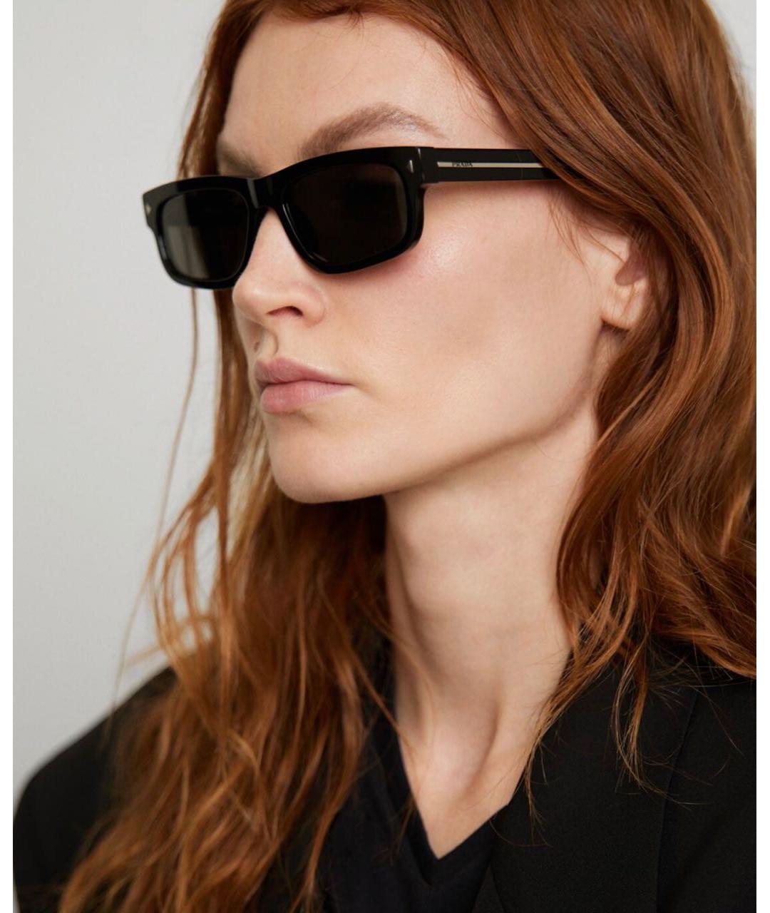PRADA Черные пластиковые солнцезащитные очки, фото 4