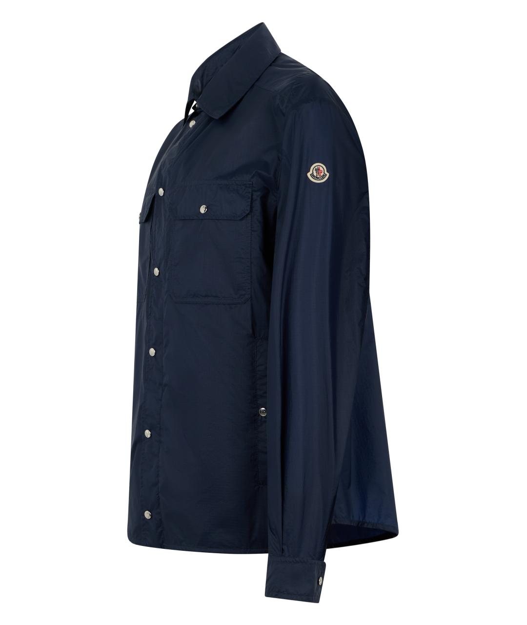 MONCLER Синяя полиамидовая рубашка, фото 3