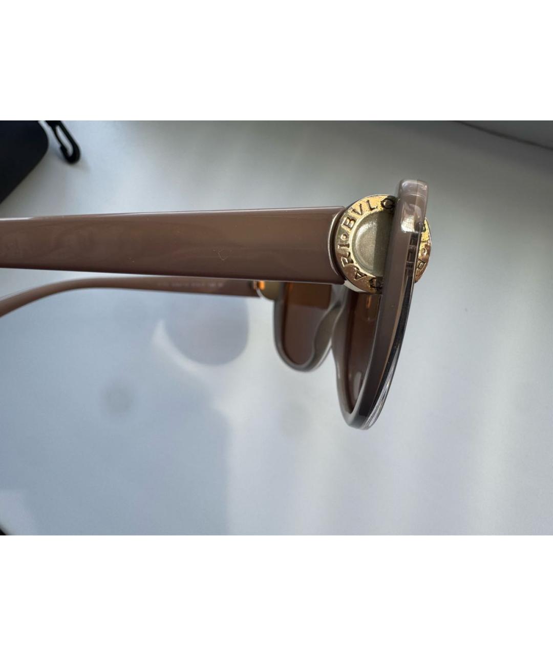 BVLGARI Коричневые пластиковые солнцезащитные очки, фото 2