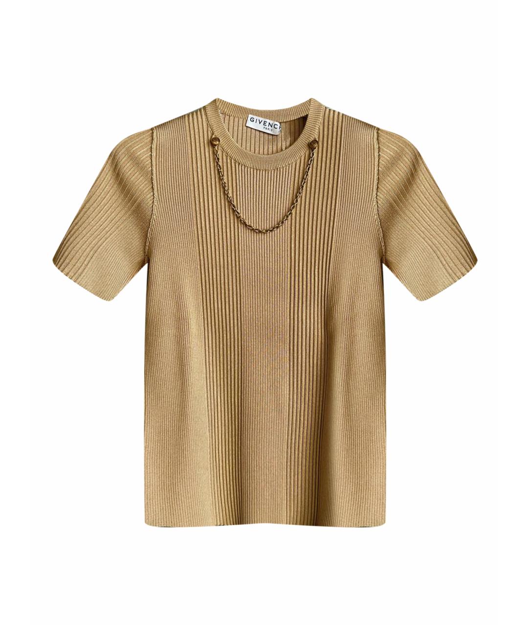 GIVENCHY Бежевая полиэстеровая футболка, фото 1