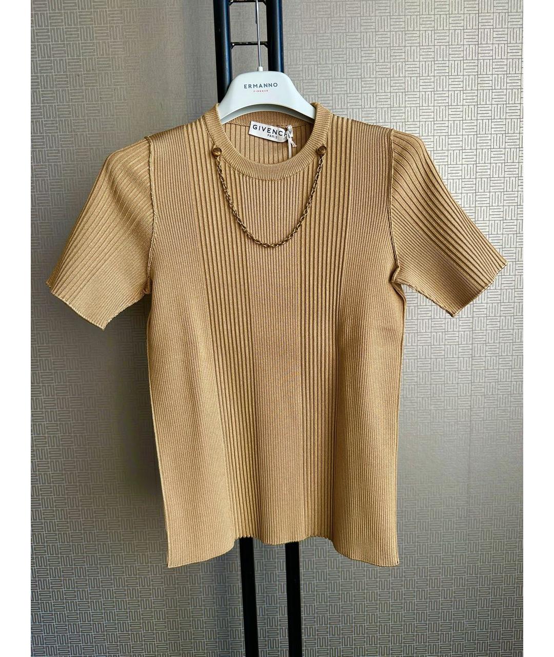 GIVENCHY Бежевая полиэстеровая футболка, фото 4