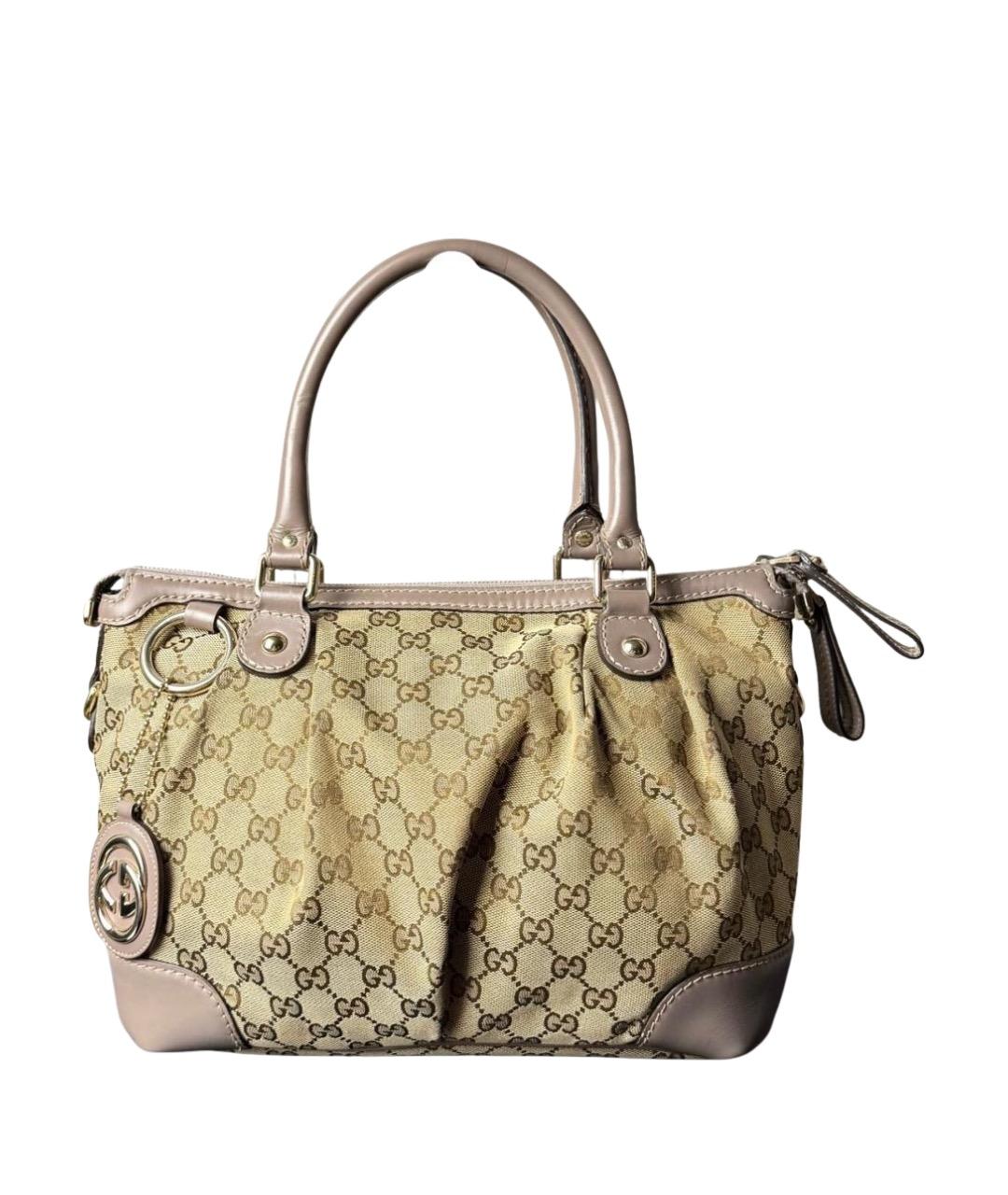 GUCCI Бежевая тканевая сумка тоут, фото 10