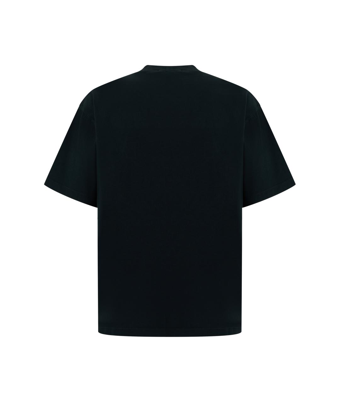 STONE ISLAND Черная хлопковая футболка, фото 2