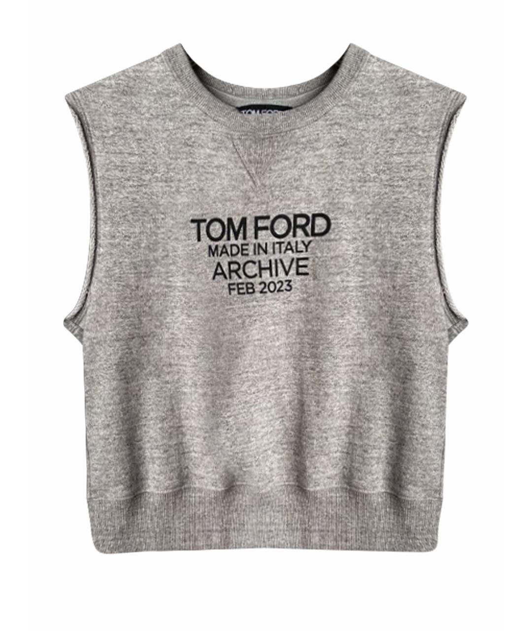 TOM FORD Серая хлопковая майка, фото 1