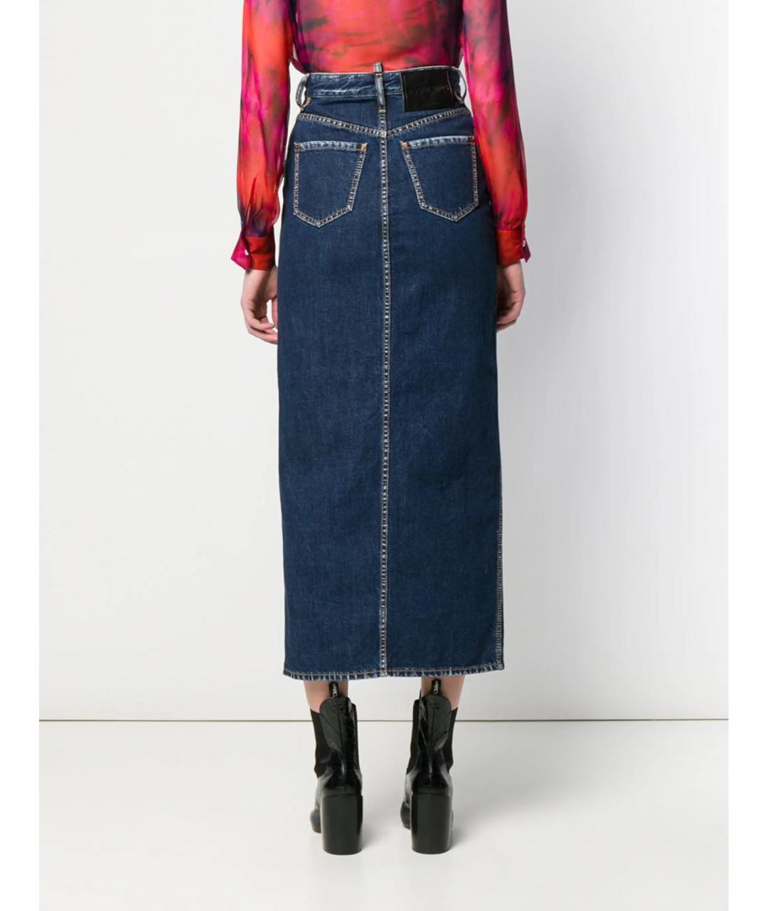 DSQUARED2 Синяя деним юбка макси, фото 2