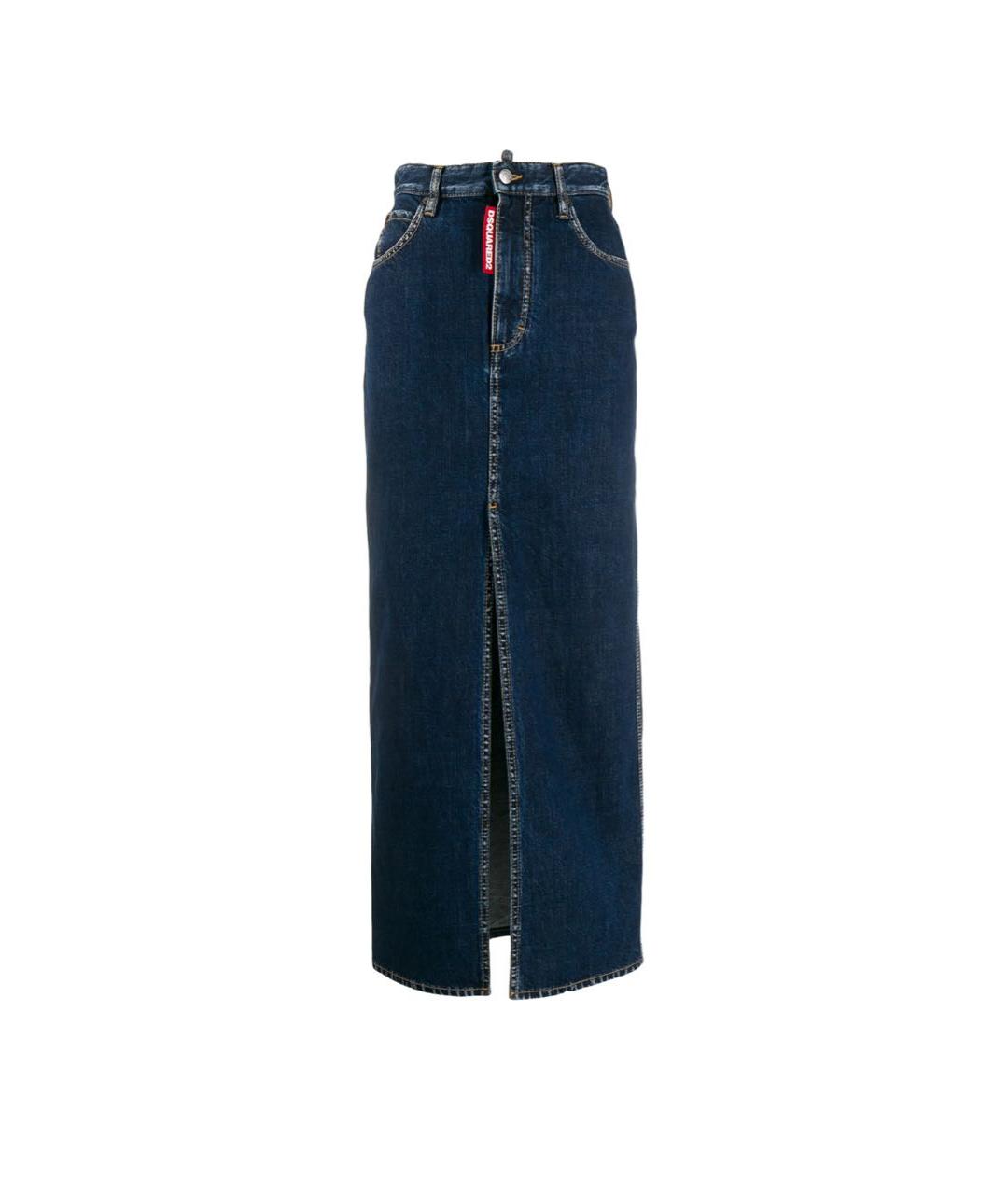 DSQUARED2 Синяя деним юбка макси, фото 8