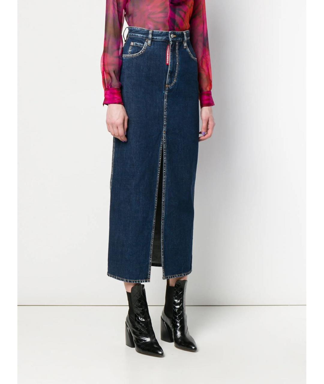 DSQUARED2 Синяя деним юбка макси, фото 6