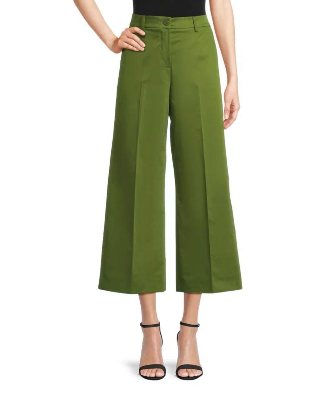 WEEKEND MAX MARA Зеленые хлопко-эластановые кюлоты, фото 6