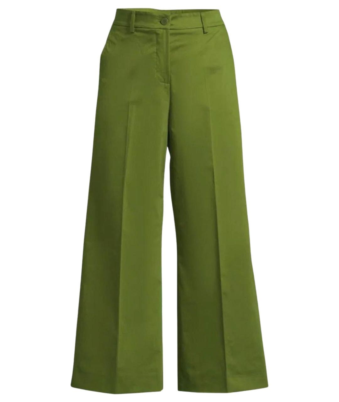 WEEKEND MAX MARA Зеленые хлопко-эластановые кюлоты, фото 1