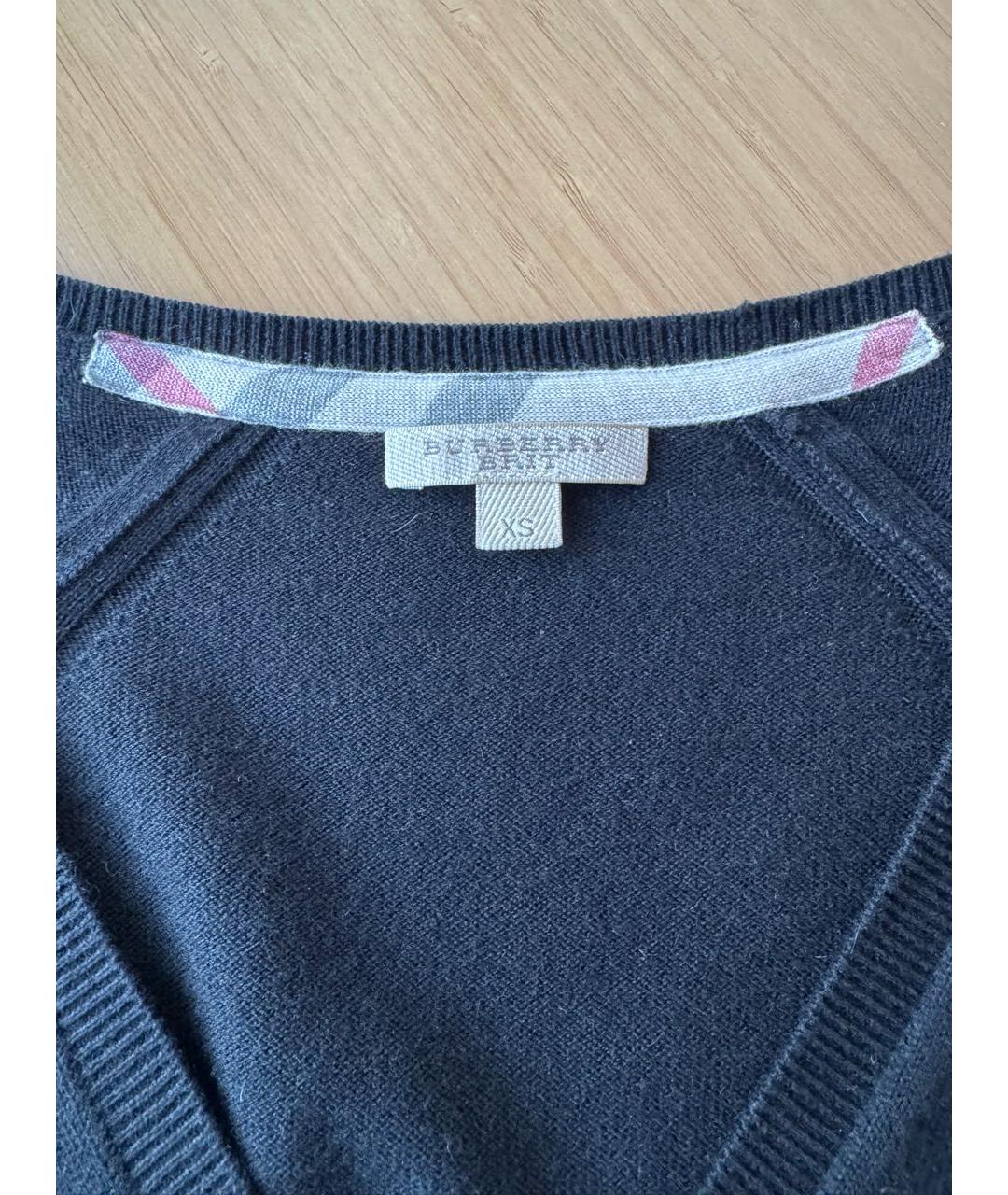 BURBERRY Черный хлопковый джемпер / свитер, фото 3