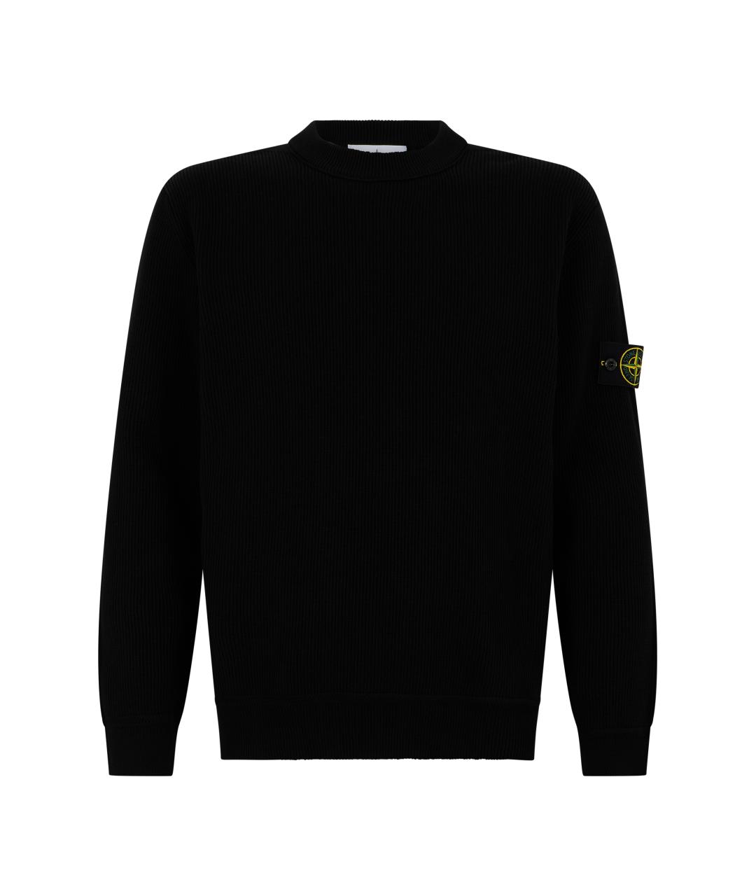 STONE ISLAND Черный хлопковый джемпер / свитер, фото 1