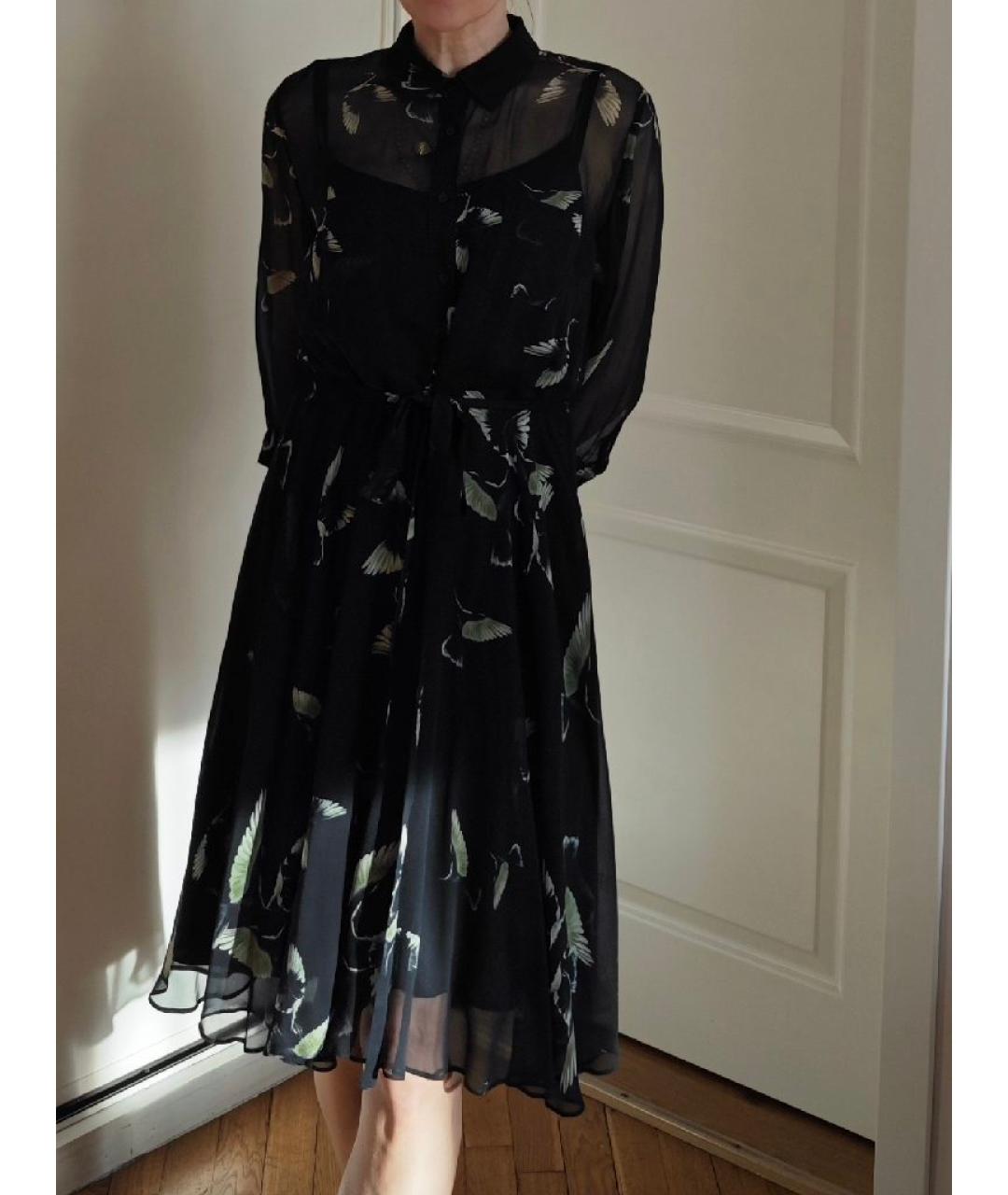 MAX MARA STUDIO Черное шелковое повседневное платье, фото 4