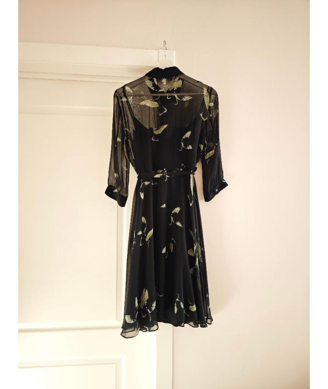 MAX MARA STUDIO Черное шелковое повседневное платье, фото 2