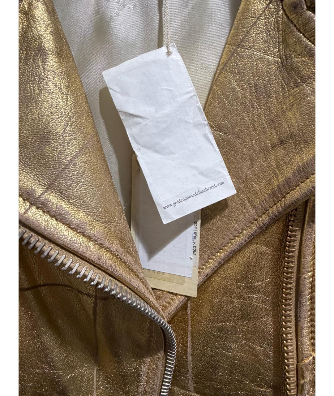 GOLDEN GOOSE DELUXE BRAND Золотая кожаная куртка, фото 4