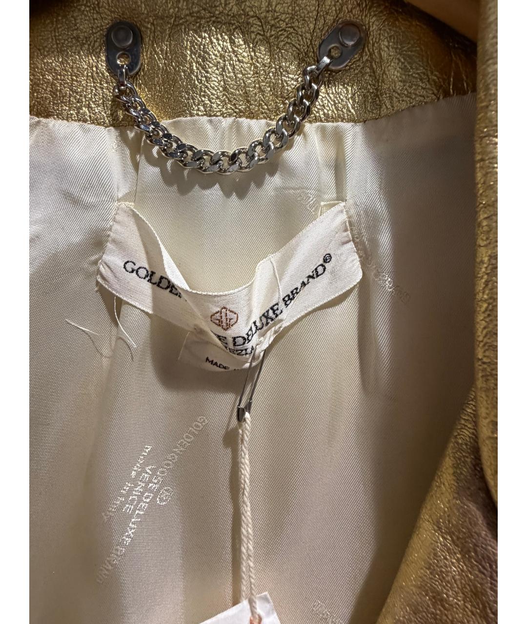 GOLDEN GOOSE DELUXE BRAND Золотая кожаная куртка, фото 3