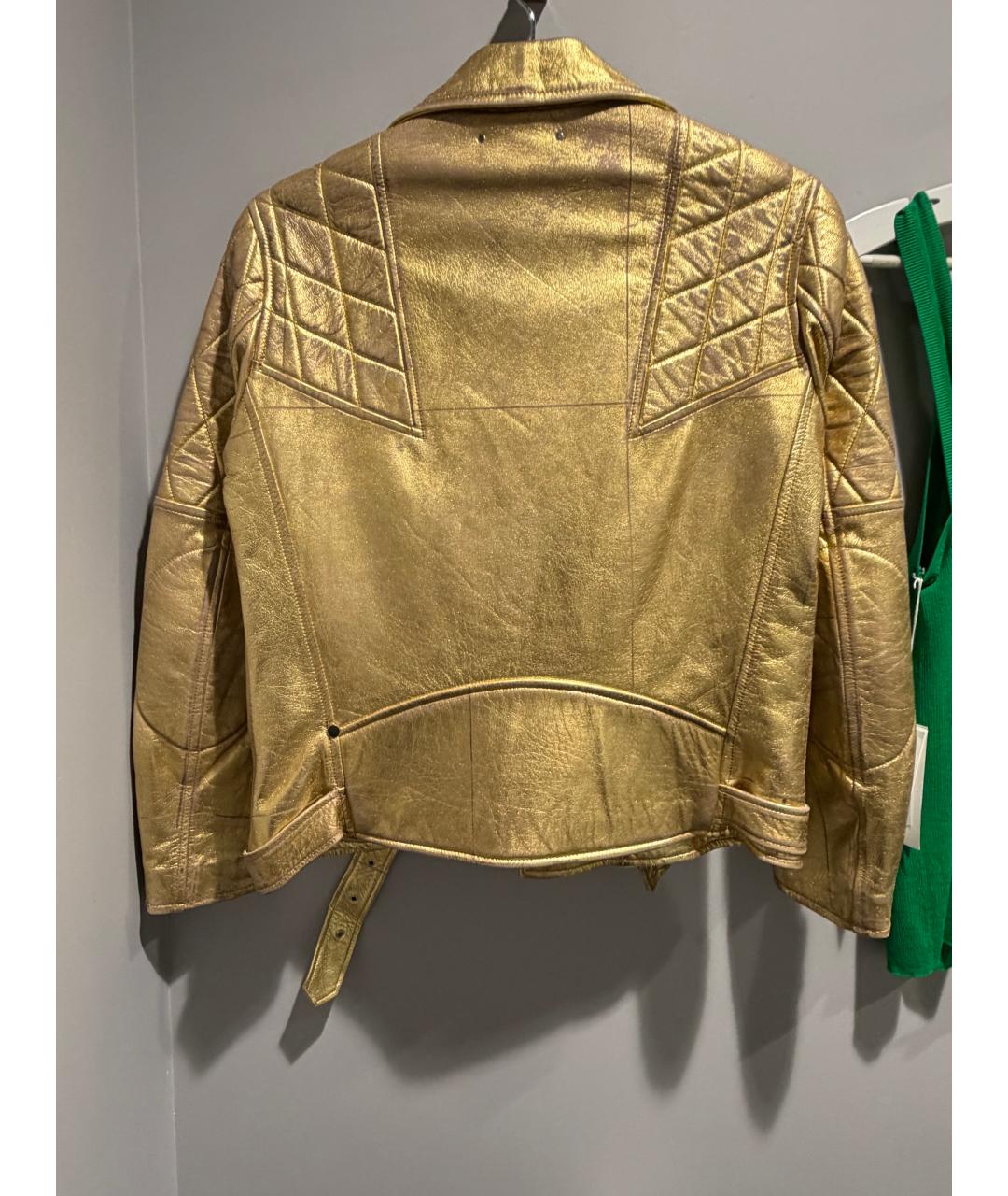 GOLDEN GOOSE DELUXE BRAND Золотая кожаная куртка, фото 2