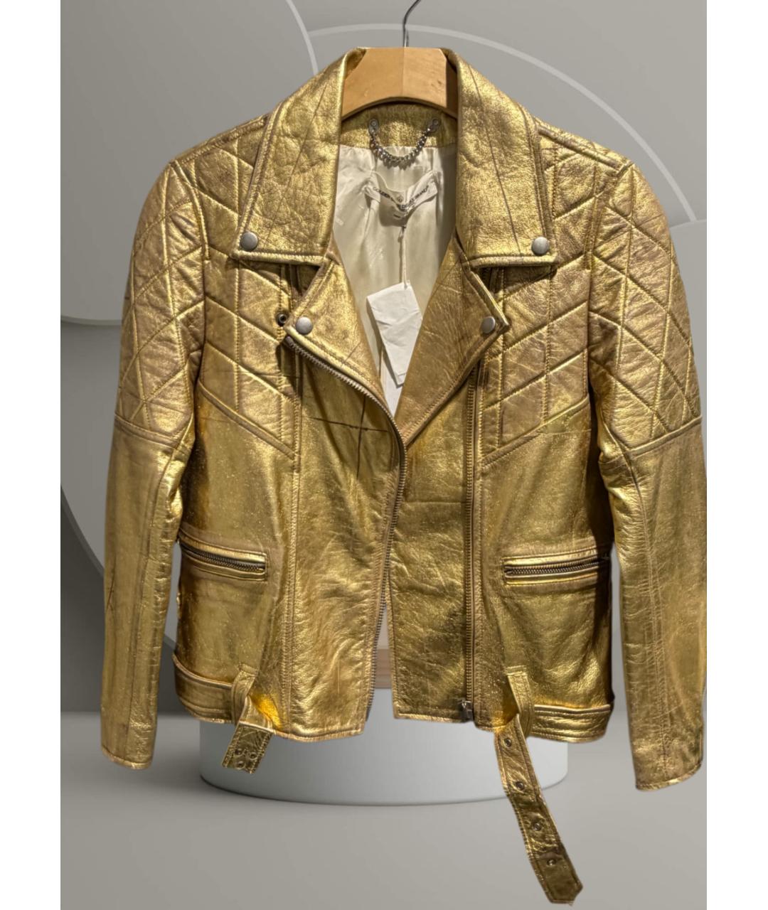 GOLDEN GOOSE DELUXE BRAND Золотая кожаная куртка, фото 6