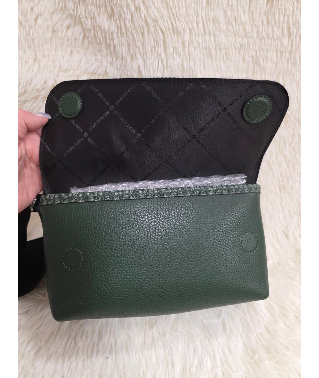 MICHAEL KORS Зеленая кожаная сумка на плечо, фото 5