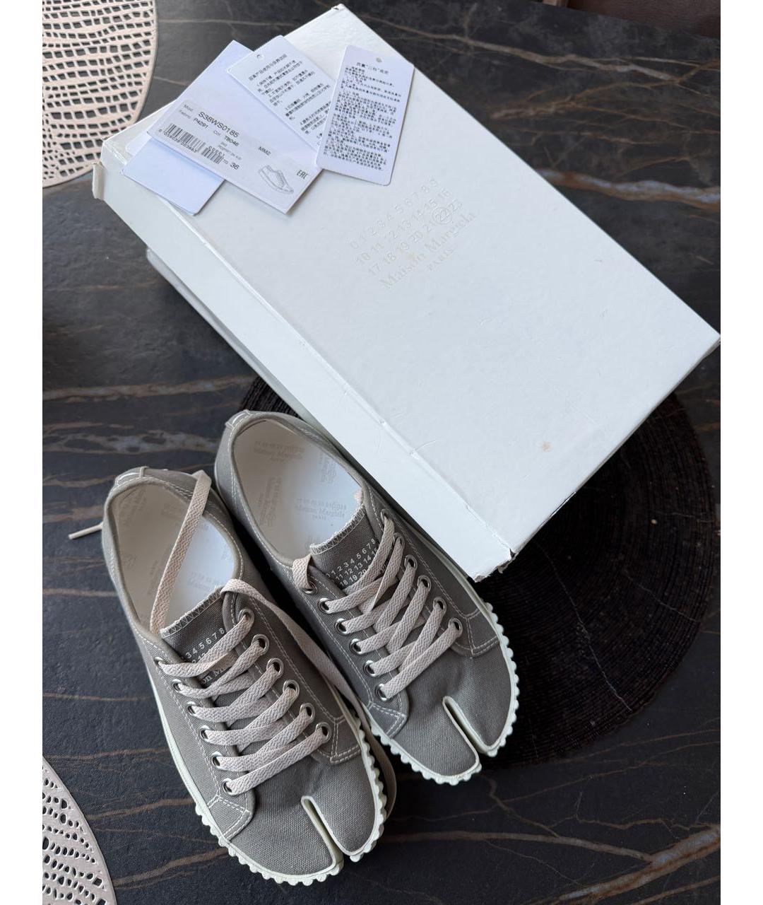 MM6 MAISON MARGIELA Бежевые текстильные кеды, фото 5