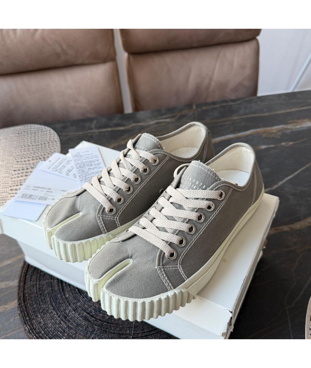 MM6 MAISON MARGIELA Бежевые текстильные кеды, фото 2
